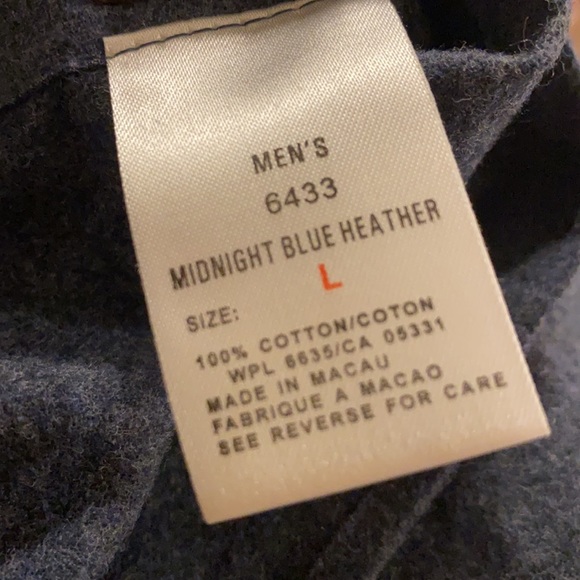 NEW Woolrich Button Down Midnight Blue Heather - Picture 4 of 4